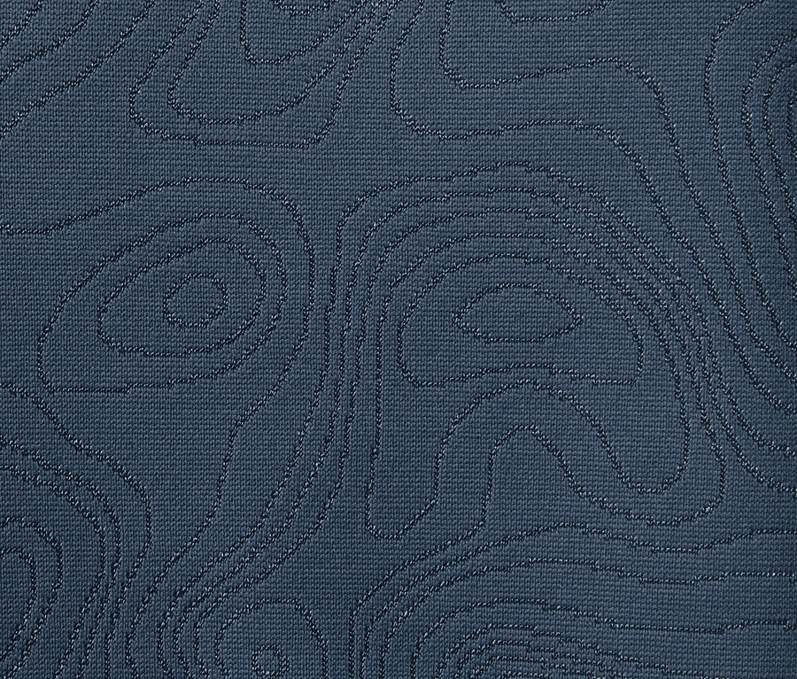 Nahaufnahme einer blauen Softtight mit topografischem Muster.