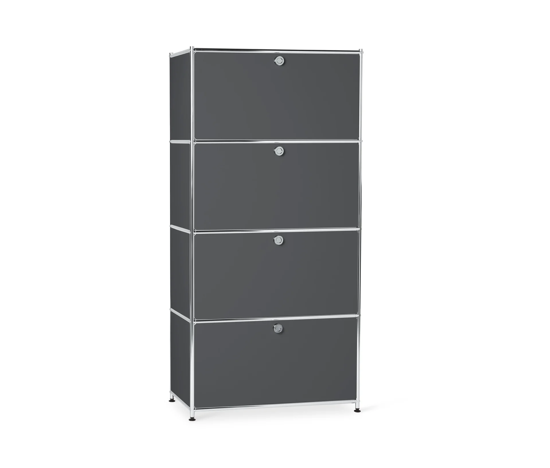 Tchibo - Highboard Metall »Cn3« mit 4 Klappenfächern - 77x40x158,5cm - chrom -