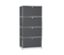 Graues Highboard Metall »CN3« mit 4 Klappenfächern.