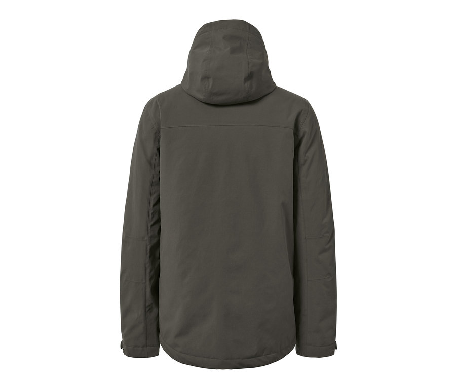 Rückansicht einer 3-in-1-Outdoorjacke mit Weste.