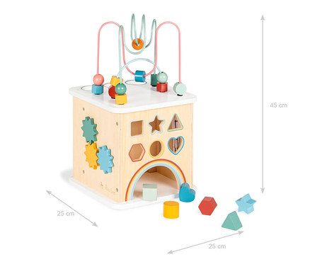 Pinolino Motorikwürfel »Sanna« mit bunten Formen und Draht-Labyrinth.
