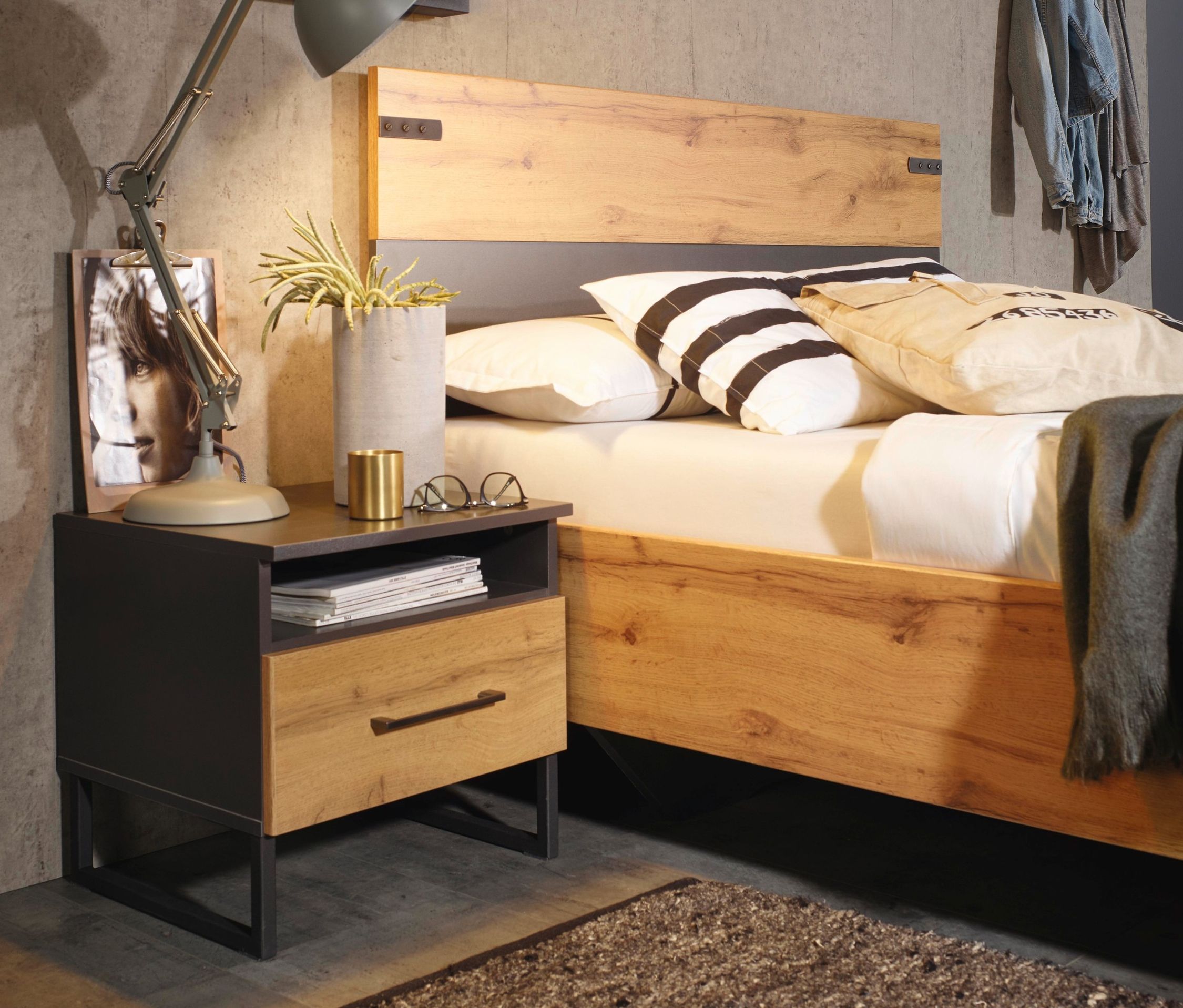 Thumbnail - rauch Set »Butte« - 145x207x101cm - grau - Holz / Metall