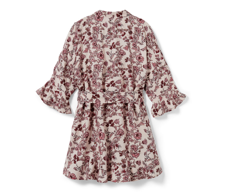 Geblümter Morgenmantel mit Gürtel.