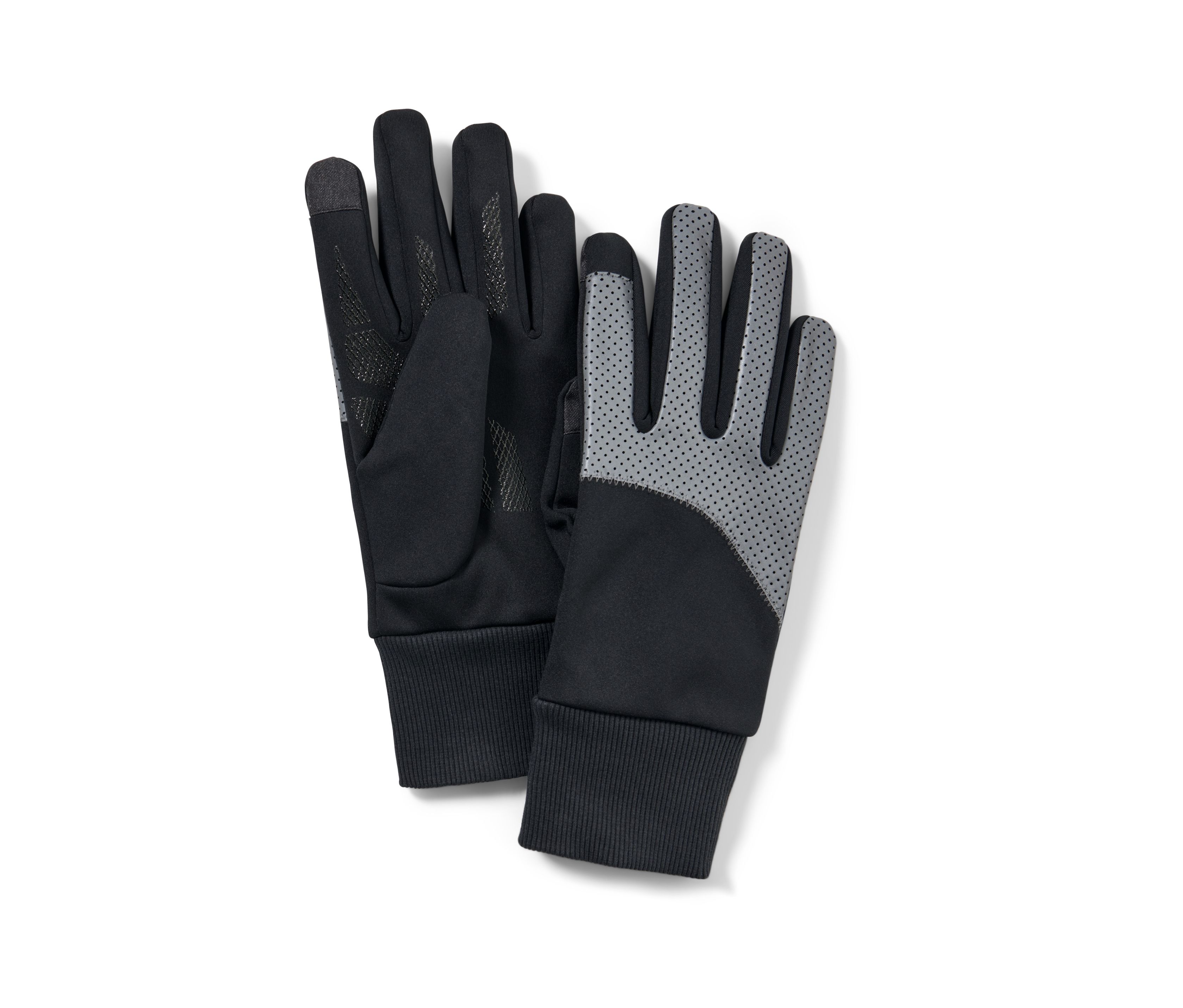 Tchibo - Windprotection-Handschuhe mit Reflektorbesatz - Herren - Gr. 8,5 - schwarz