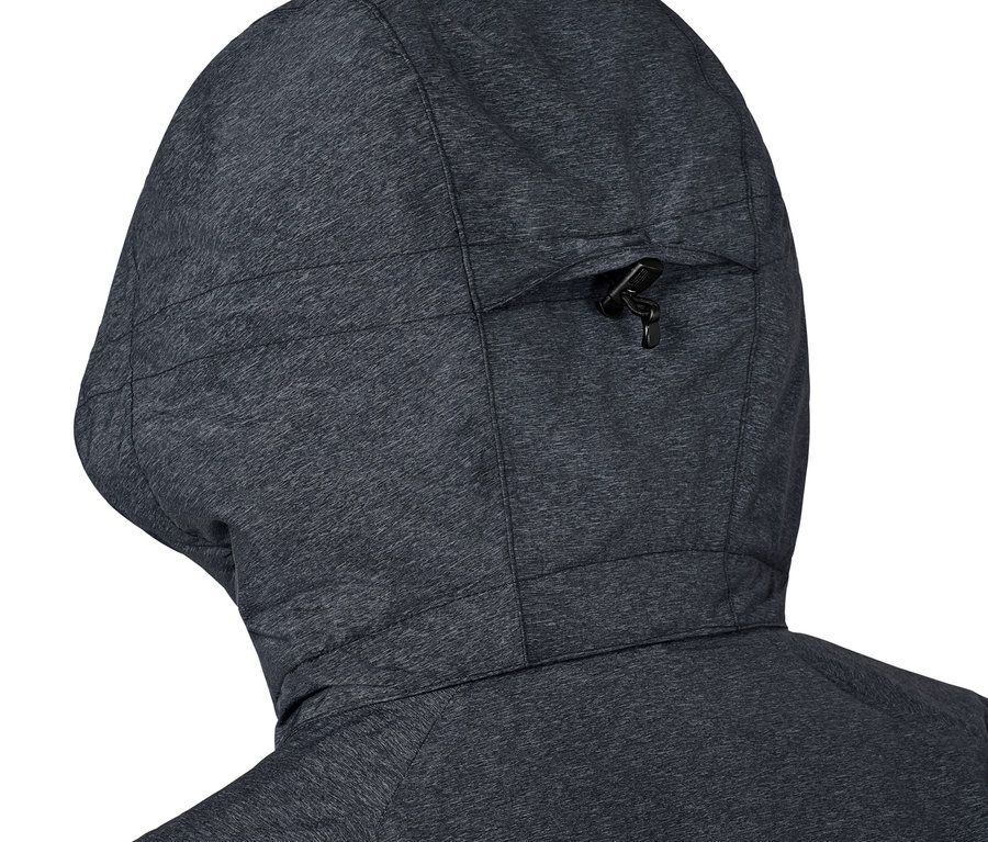 Rückansicht der Kapuze einer High-End-Skijacke.