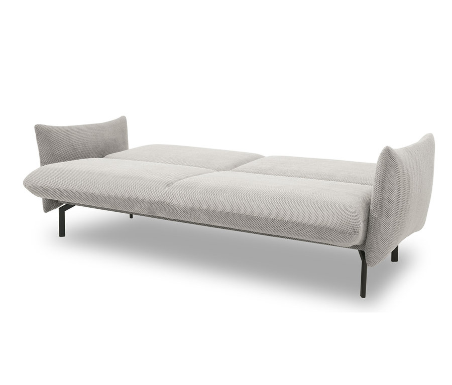 Beige DOMO collection Klappliege »Avila« auf schwarzen Füßen.