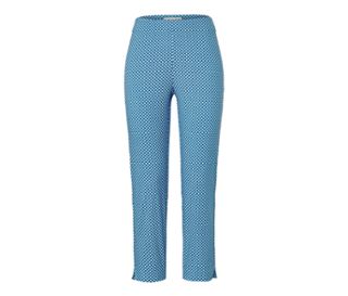 Weiß mit blau-aquafarbenem Alloverprint