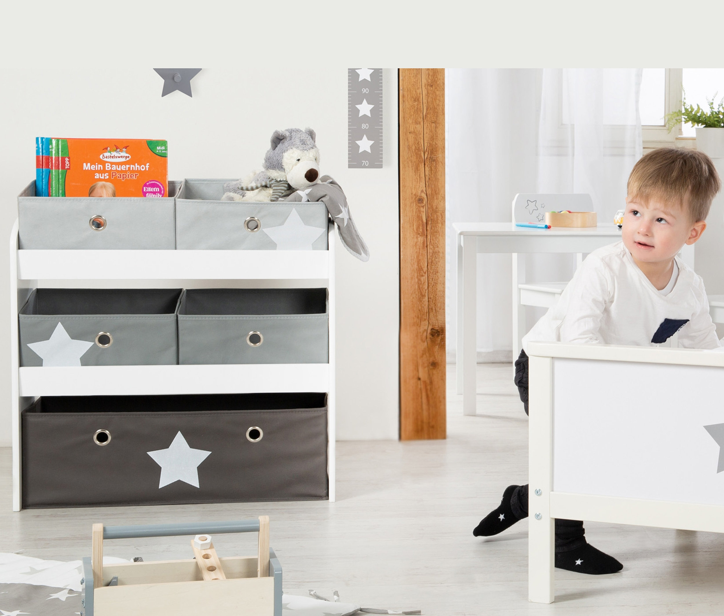 Thumbnail - roba Spielregal »Stars« - 63,5x29,5x67cm - weiß - Holz