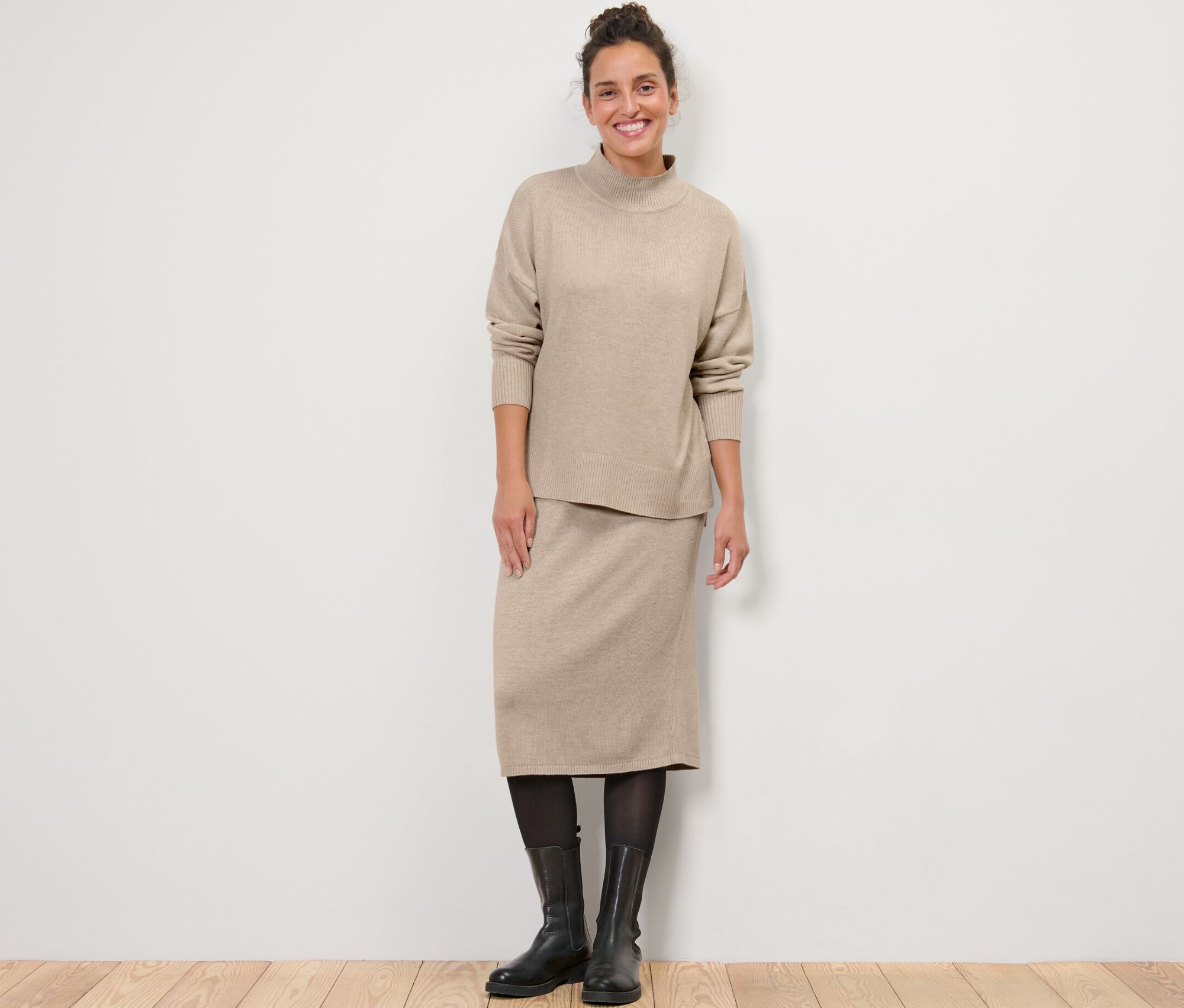 Thumbnail - Tchibo - Feinstrickpullover mit Stehkragen - Damen - Gr. XL - beige
