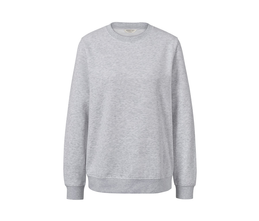 Graues Sweatshirt auf weißem Hintergrund.