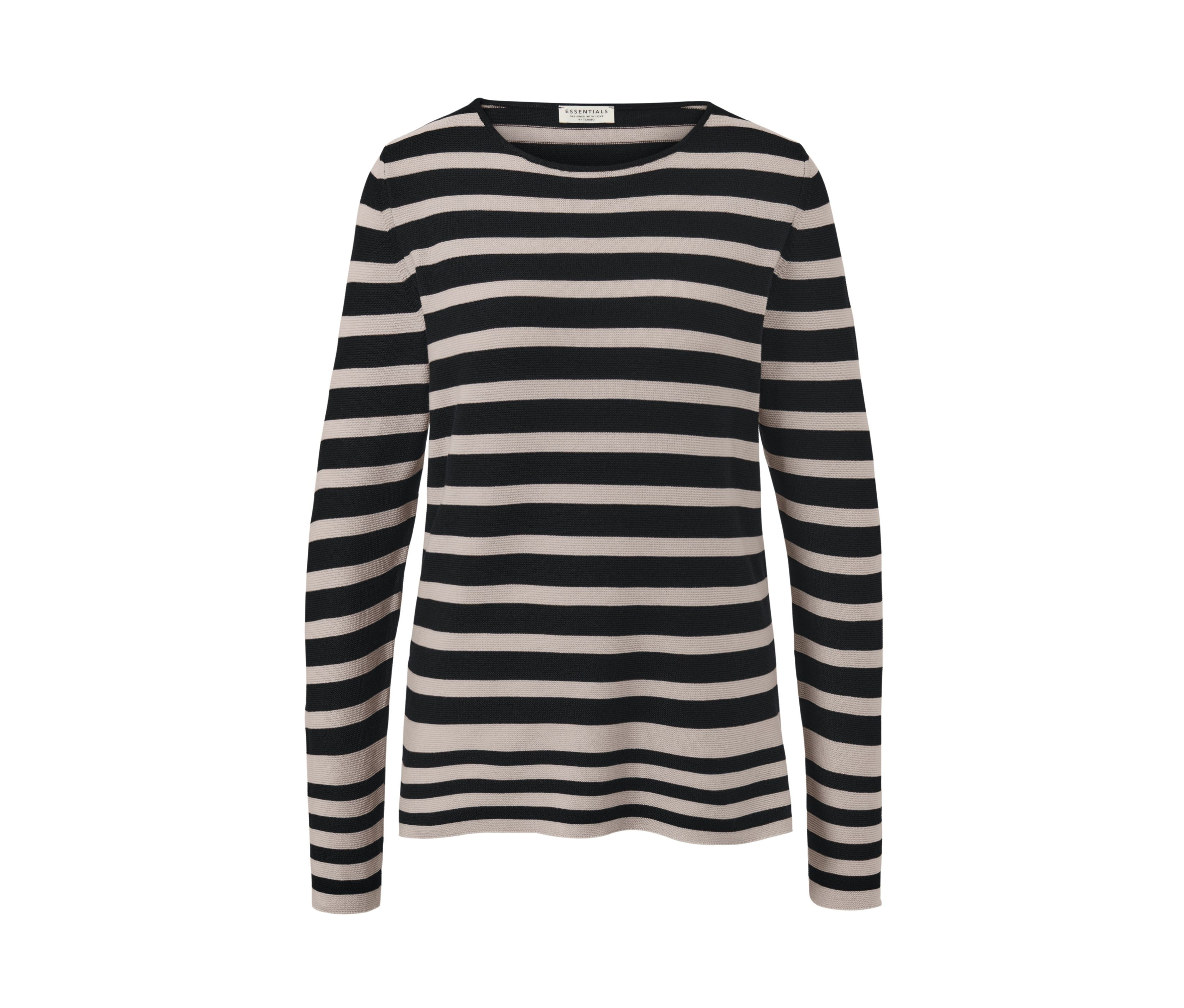Thumbnail - Tchibo - Gestreifter Feinstrickpullover - Damen - Gr. XS - schwarz/gestreift