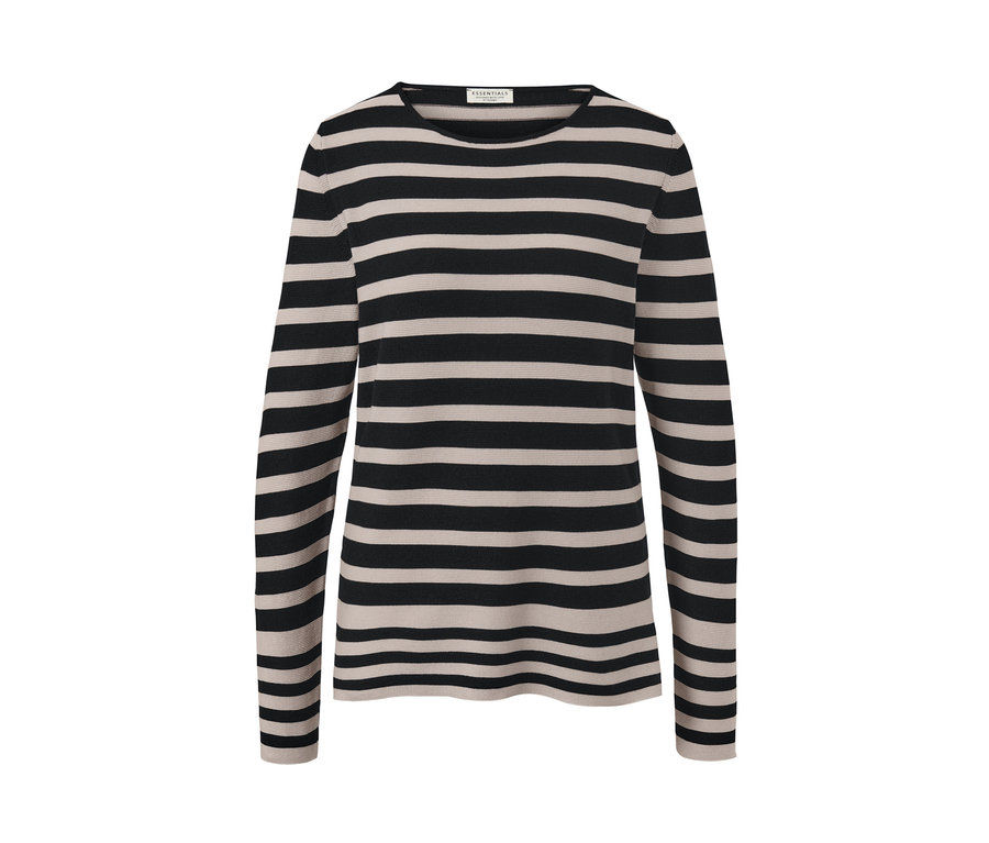 Gestreifter Feinstrickpullover.