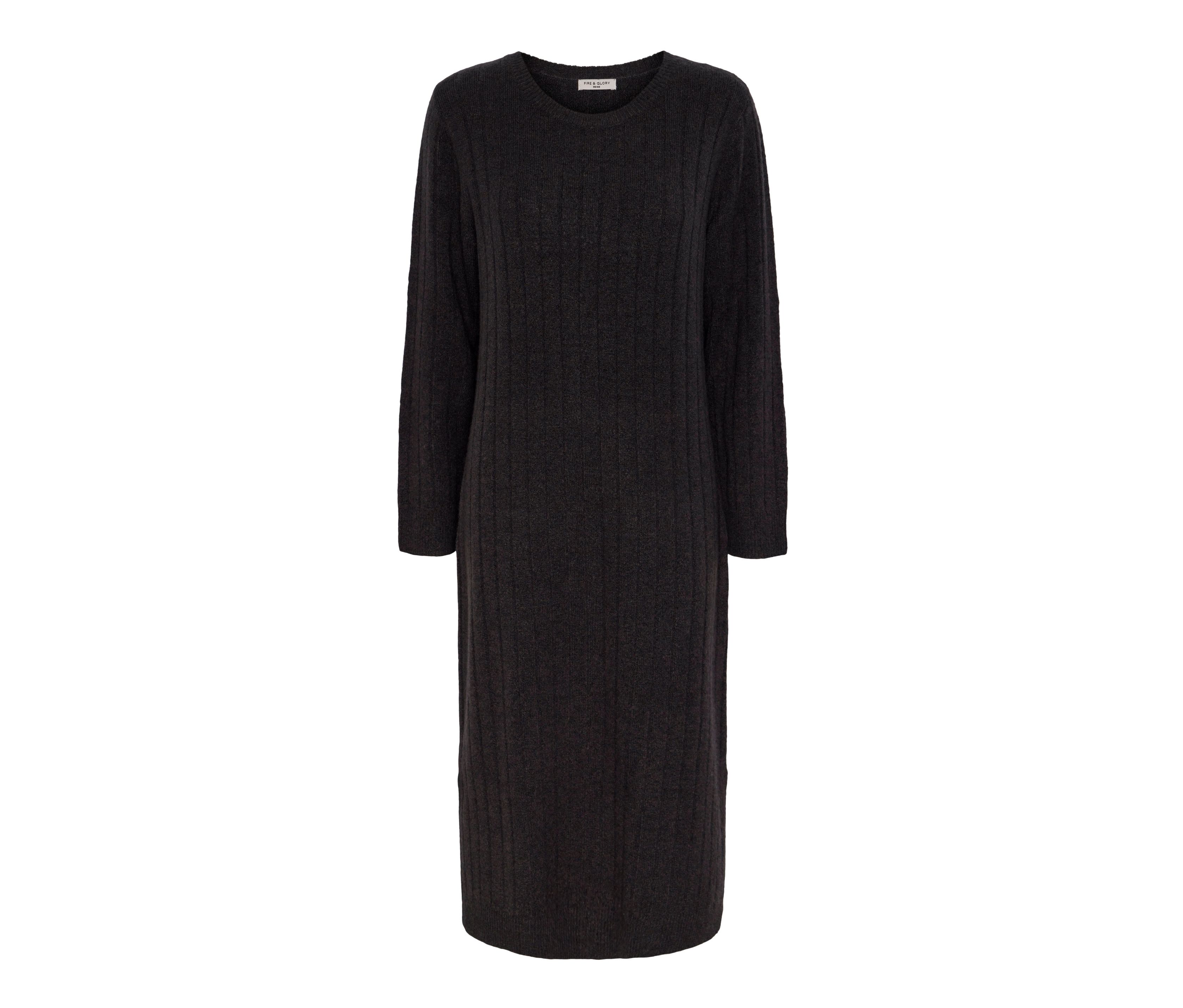 Tchibo - Geripptes Strickkleid - Damen - Gr. M - dunkelgrau
