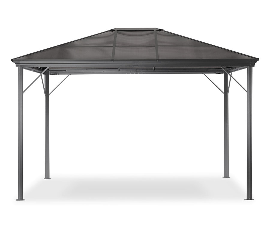 Grauer Leco Pavillon mit Seitenwänden, 6-mm-HKP.