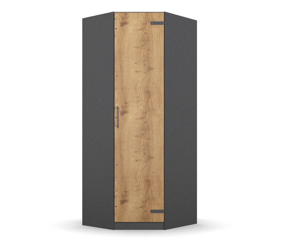 rauch Eckkleiderschrank »Butte« in Grau mit Holztür.