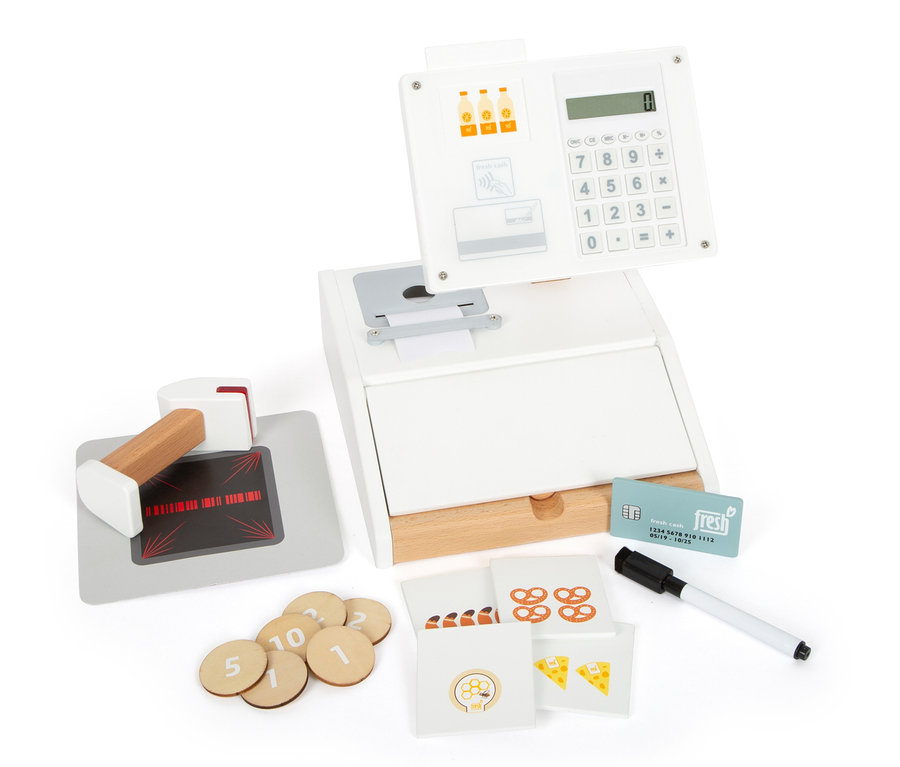 small foot Kasse »fresh« aus Holz mit Zubehör wie Münzen, Karten und Scanner.