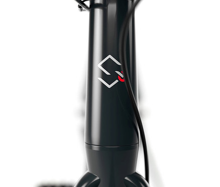 Detailaufnahme vom Rahmen eines SHARP Hybrid E-Bikes.