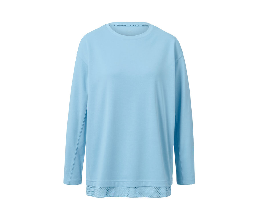 Helles blaues Oversized Fitness-Longsleeve.