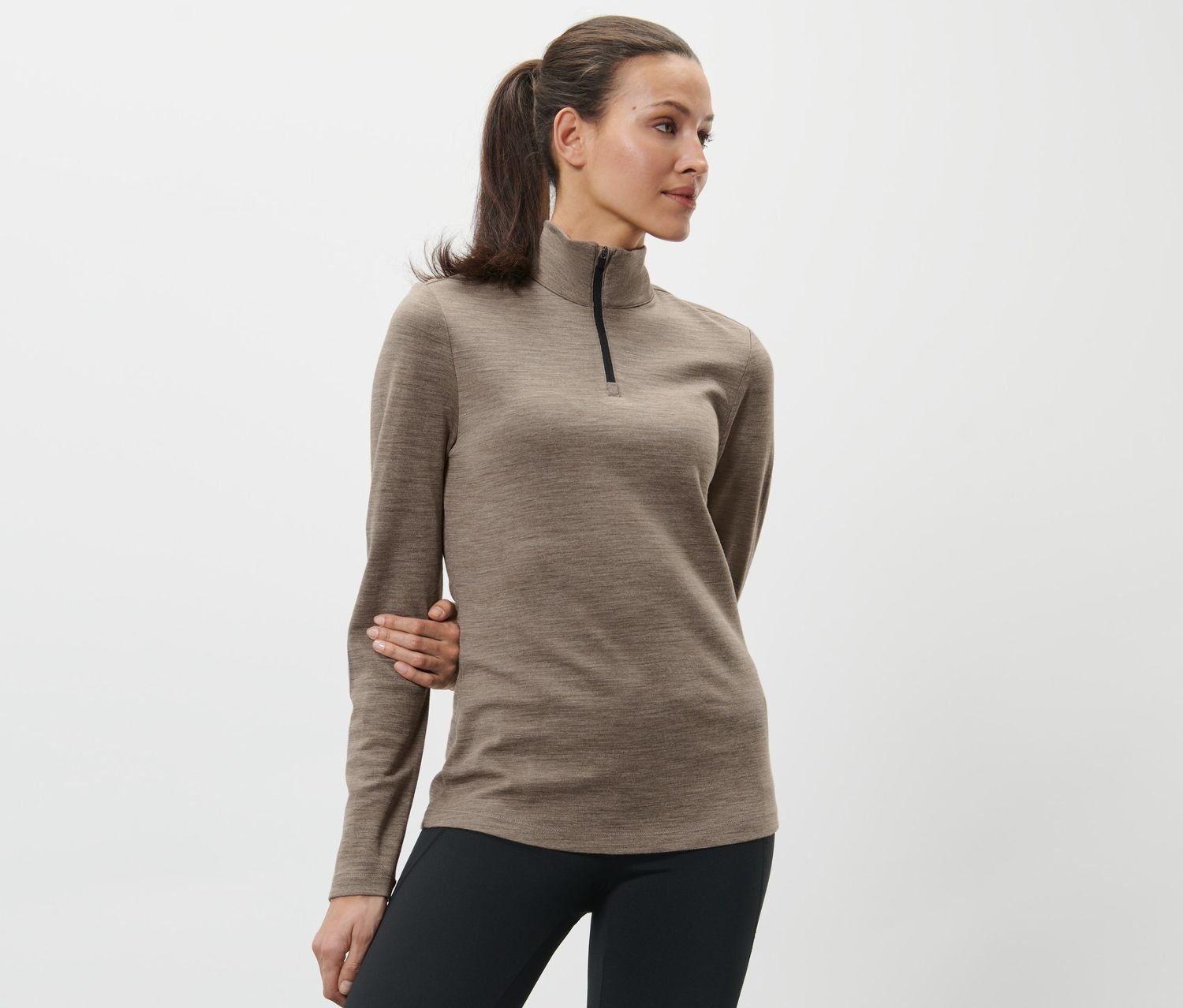 Thumbnail - Tchibo - Shirt mit RWS-zertifizierter Wolle - Damen - Gr. XL - taupe