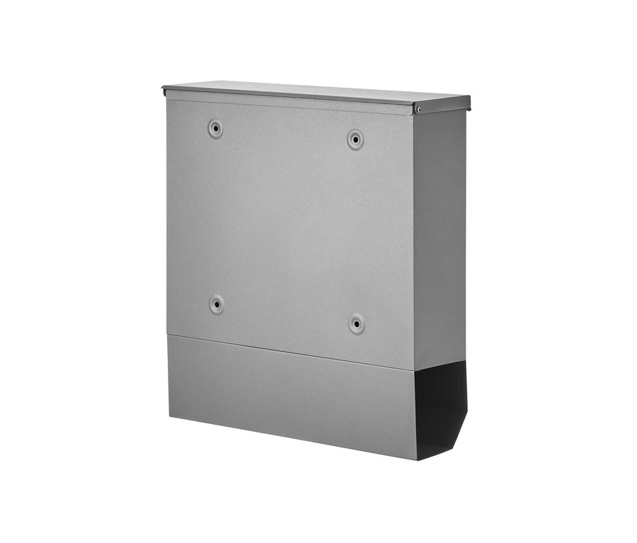 Ein grauer AMARE Briefkasten mit Zeitungsfach.