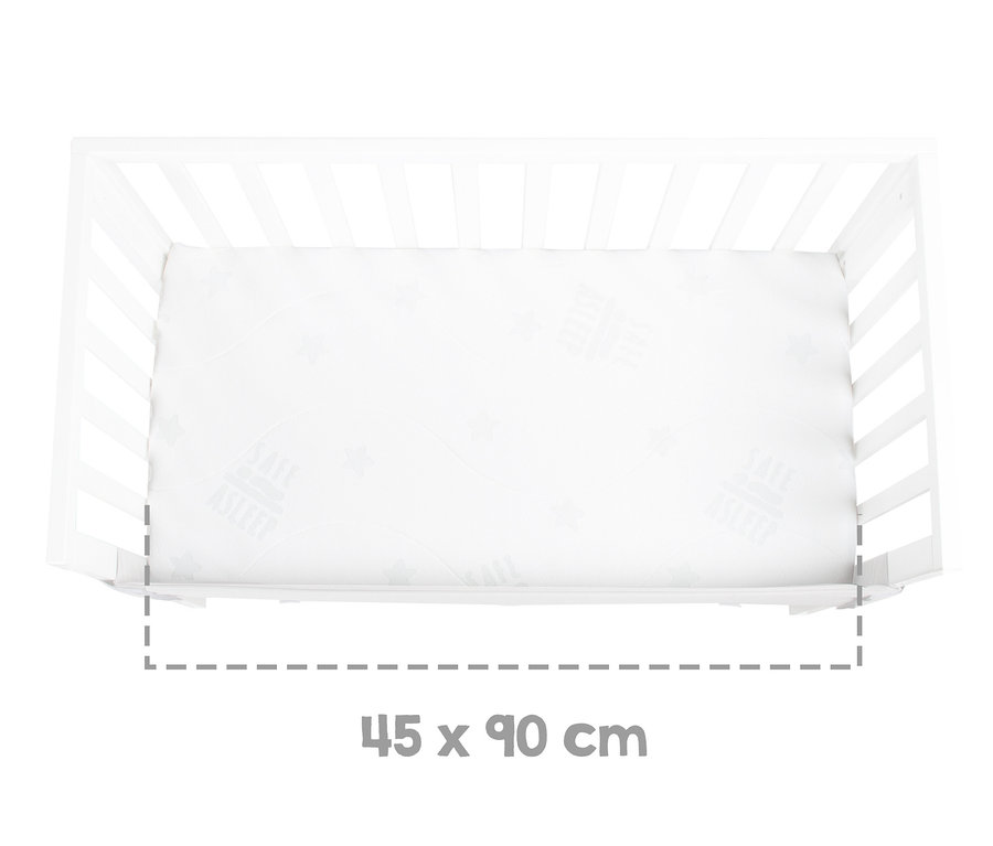 Draufsicht auf ein weißes roba 2-in-1-Beistellbett »safe asleep®«.