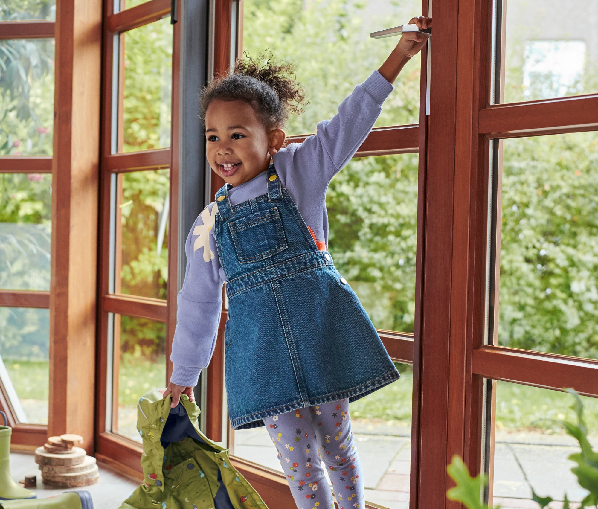 Thumbnail - Tchibo - Baby-und-Kleinkind-Leggings - Mädchen - Gr. 122/128 - lila/geblümt