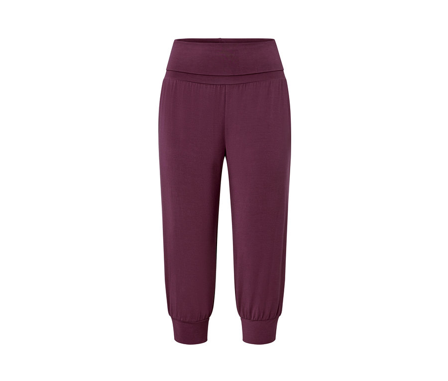 Mauvefarbene 3/4-Yogahose.
