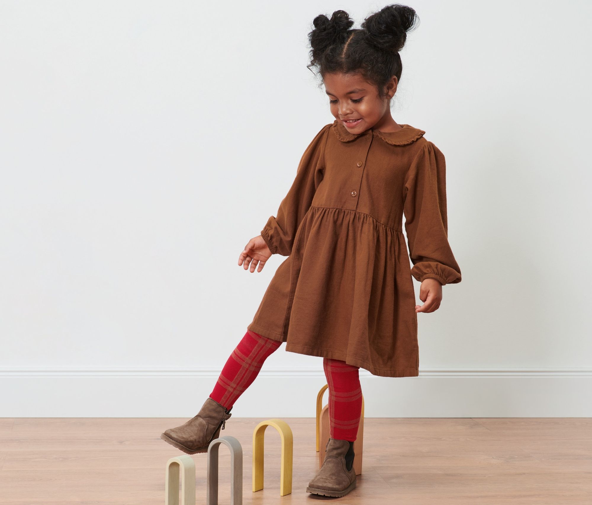 Thumbnail - Tchibo - Kleinkind Webkleid - Mädchen - Gr. 110/116 - cognac
