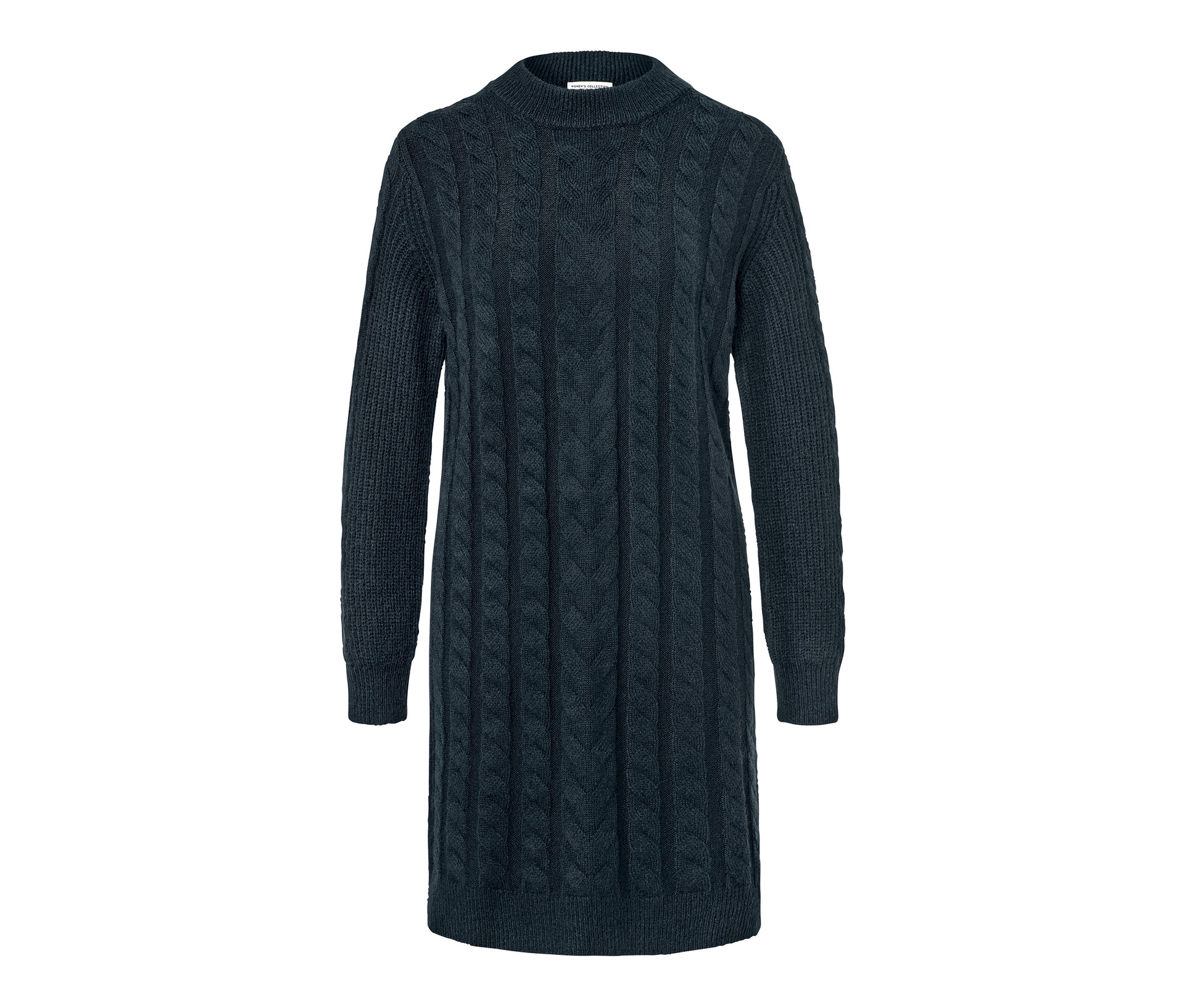 Strickkleid mit Zopfmuster - Damen - Gr. M - dunkelblau - dunkelblau