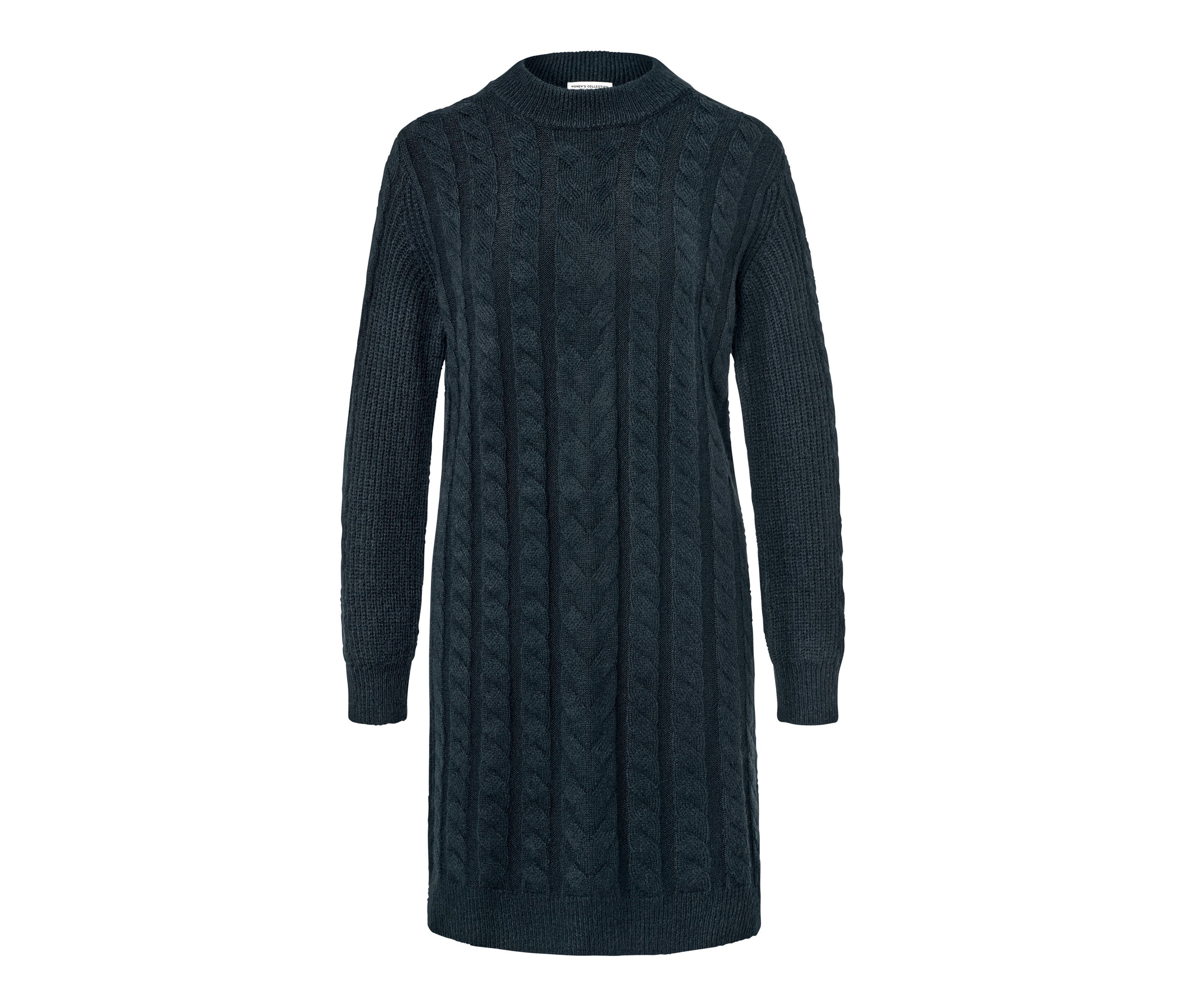 Tchibo - Strickkleid mit Zopfmuster - Damen - Gr. M - dunkelblau