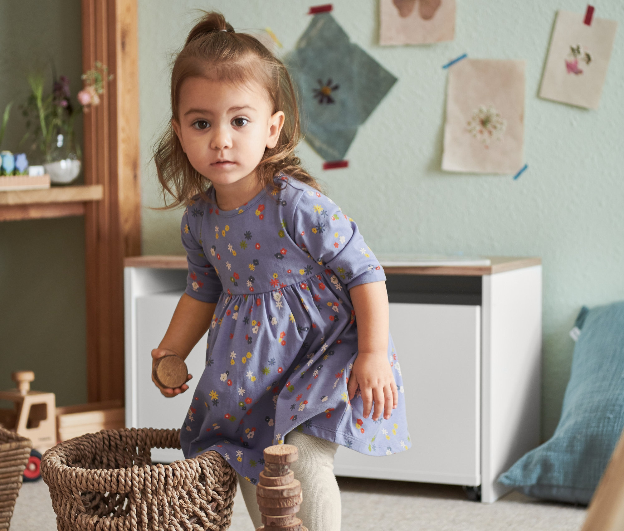 Thumbnail - Tchibo - Baby-Jerseykleid - Mädchen - Gr. 98/104 - lila/geblümt