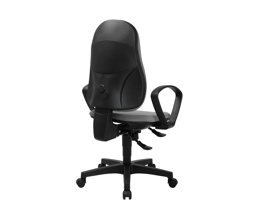 Detailansicht von hinten des grauen Topstar Stuhls »Support SY«.