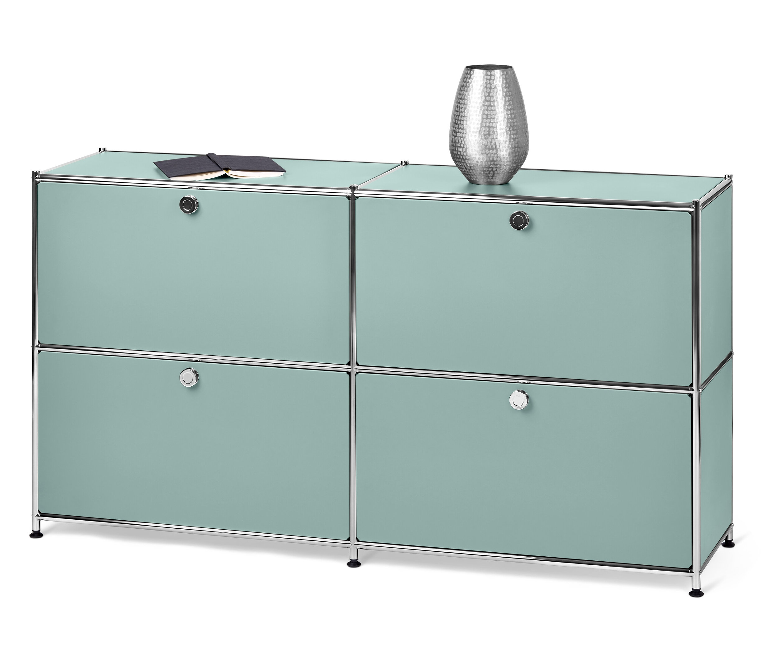 Tchibo - Sideboard Metall »Cn3« mit 4 Klappenfächern - 152x40x82,5cm - chrom -