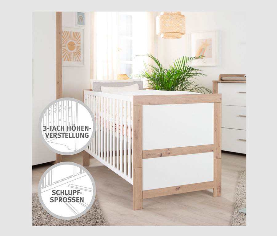 roba Kombi-Kinderbett »Malo«, 70 x 140 cm steht in einem Kinderzimmer.