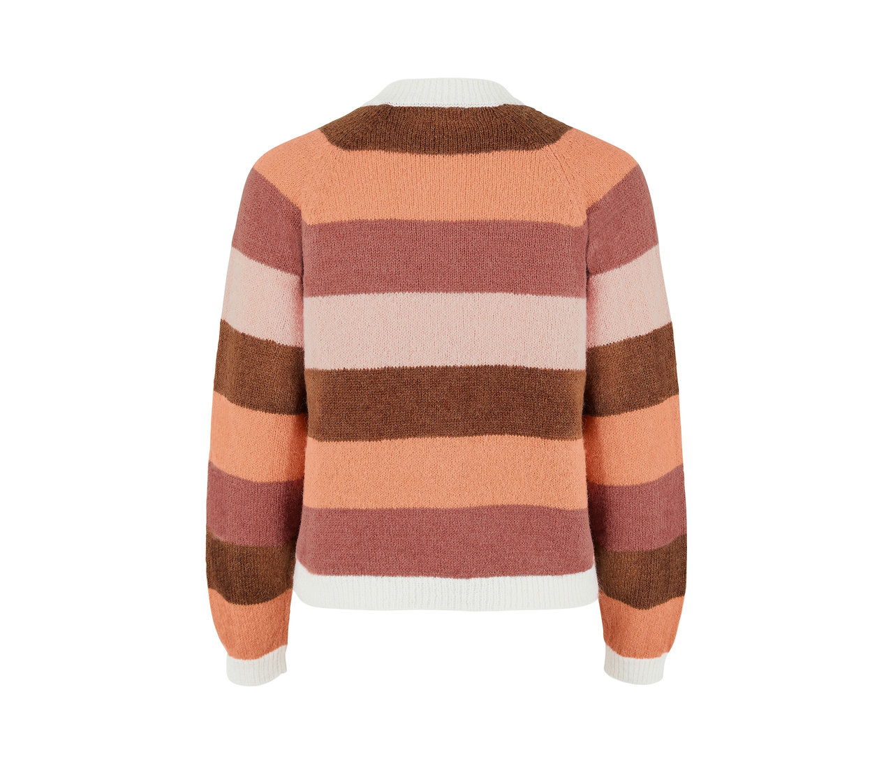 Gestreifter Cardigan von hinten.