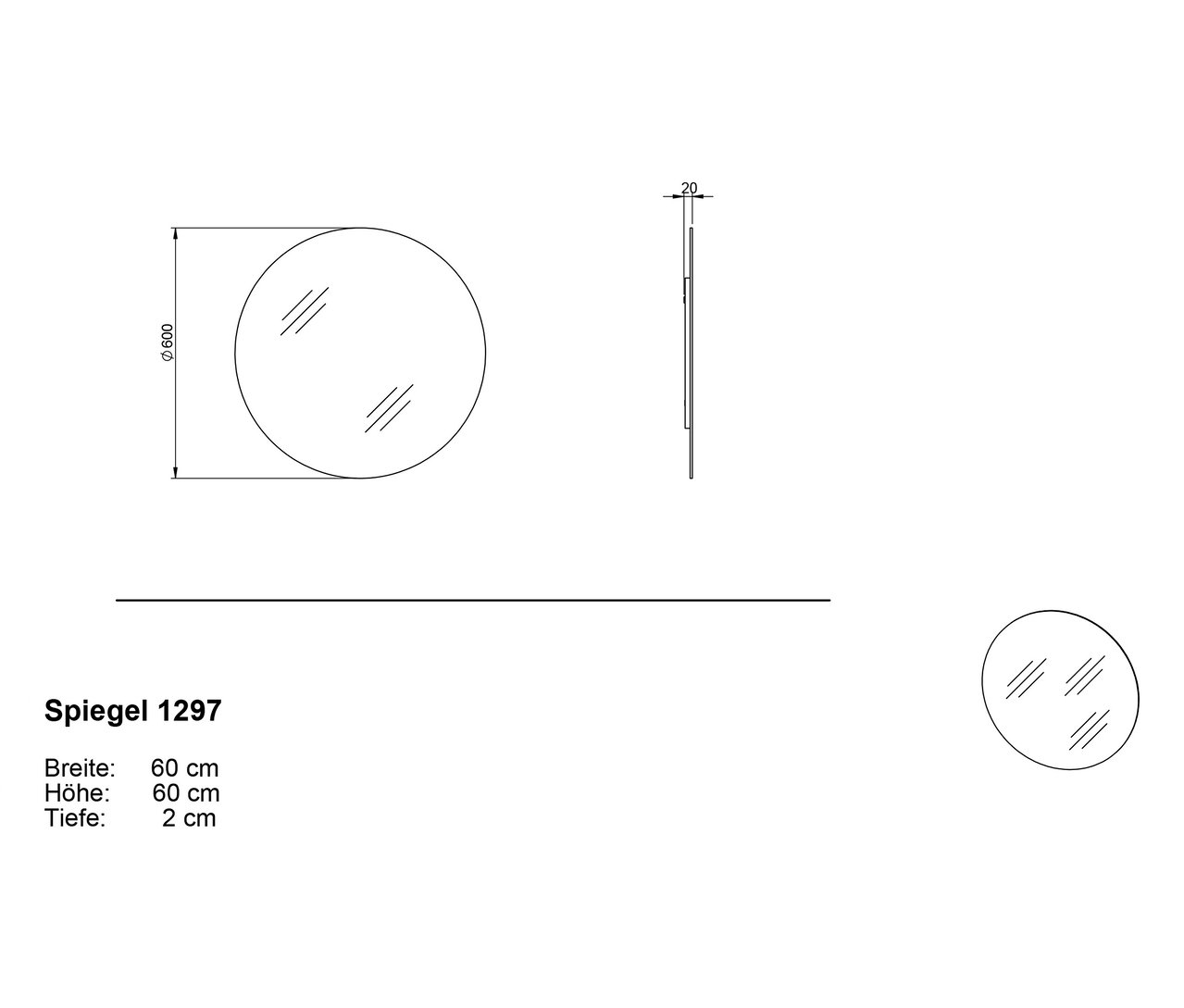 Zeichnung von zwei runden Spiegeln.