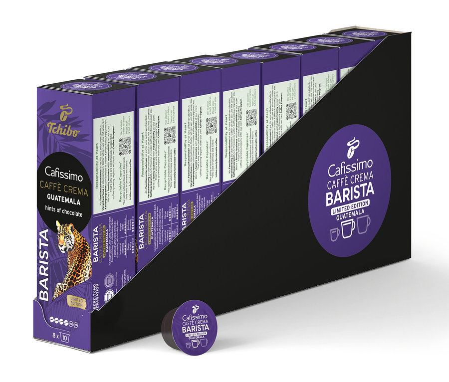 Packung Cafissimo BARISTA Caffè Crema Guatemala - 80 Kapseln.