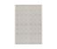 Grauer, faltbarer Outdoor-Teppich „Diamond Rhythm“ mit weißem geometrischem Muster.