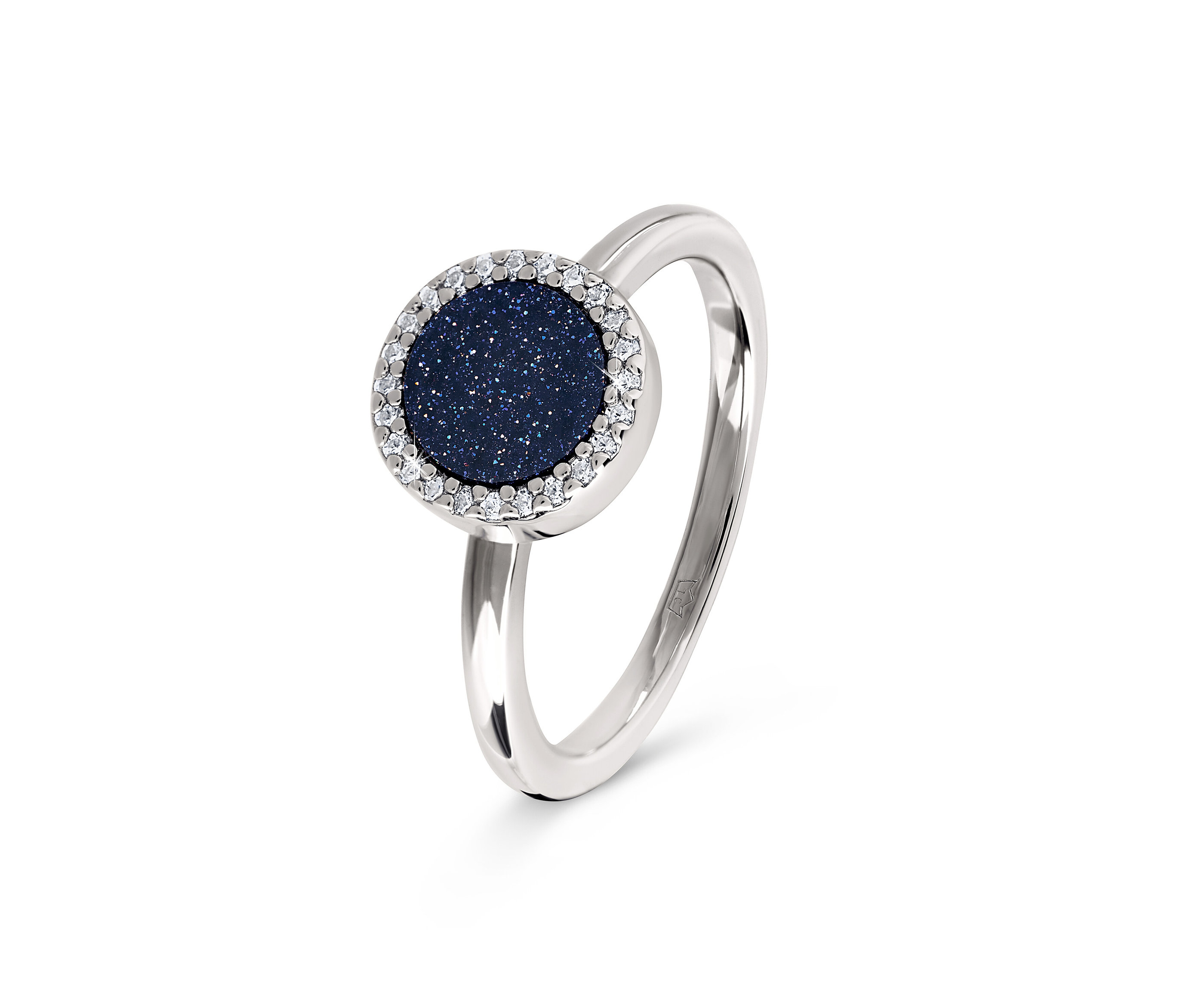 Silber Ring »Stardust« - Damen - Gr. 19 - schwarz - schwarz