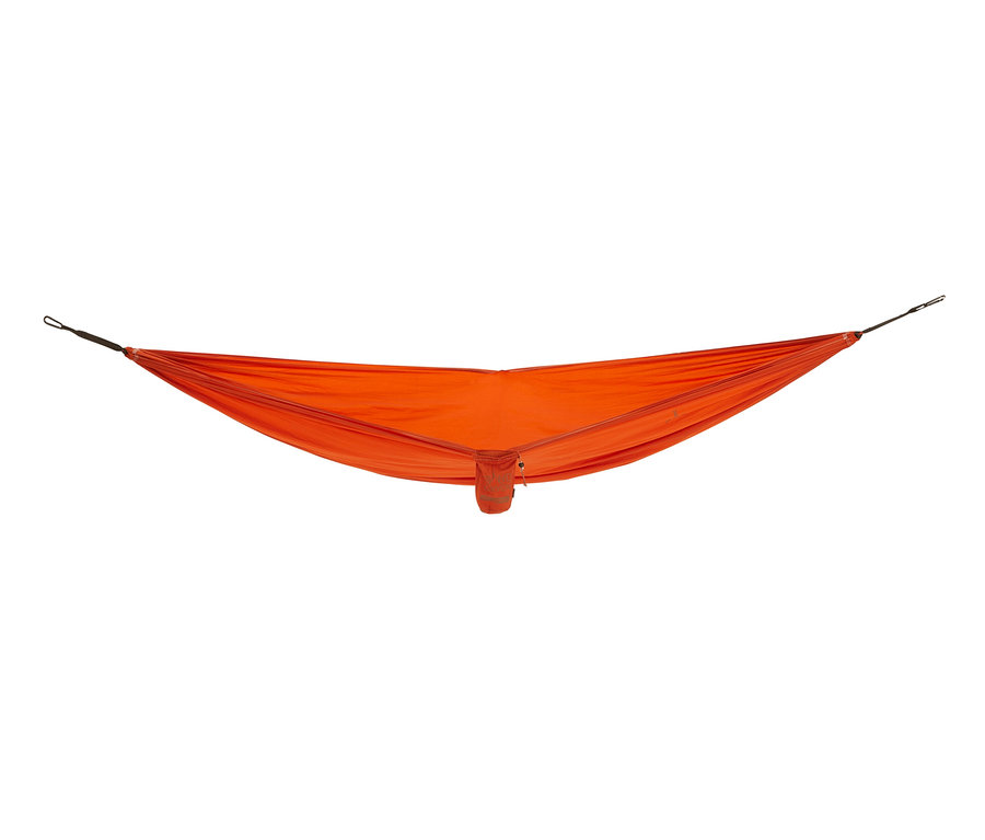 Orangefarbene Grand Canyon Bass Hammock Hängematte auf weißem Hintergrund.
