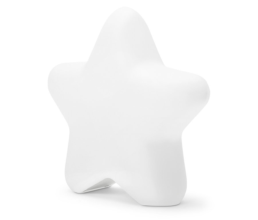 Ein weisser Stern steht auf einem weißen Hintergrund.