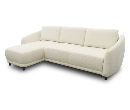 DOMO Ecksofa Longchair, linksbündig, creme.