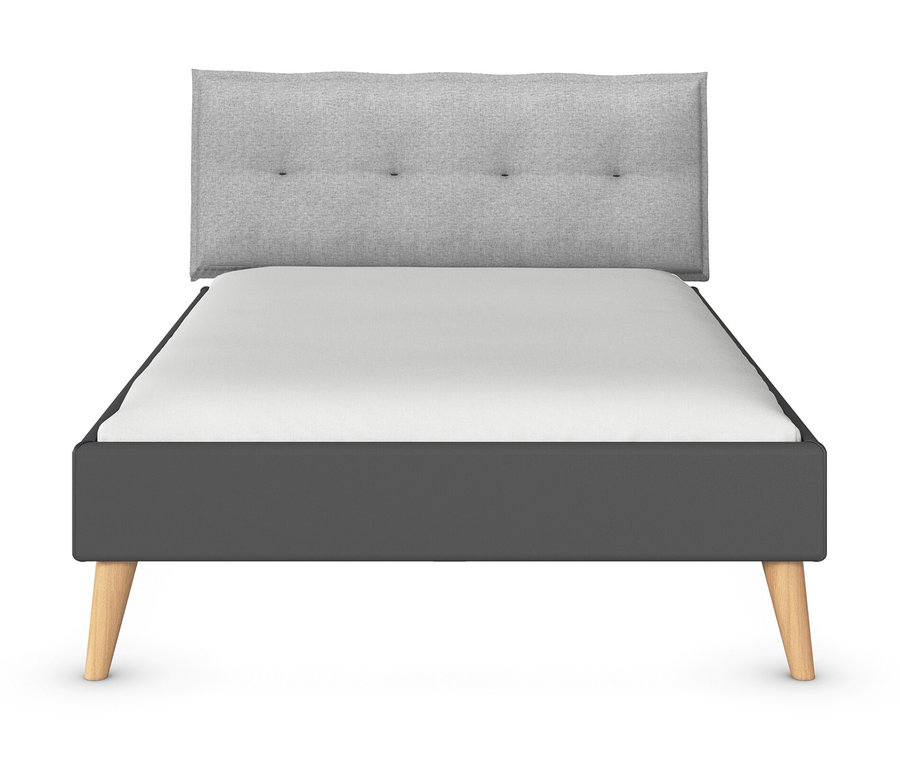 Grau metallic rauch Bett »Skandi«, 140 x 200 cm.