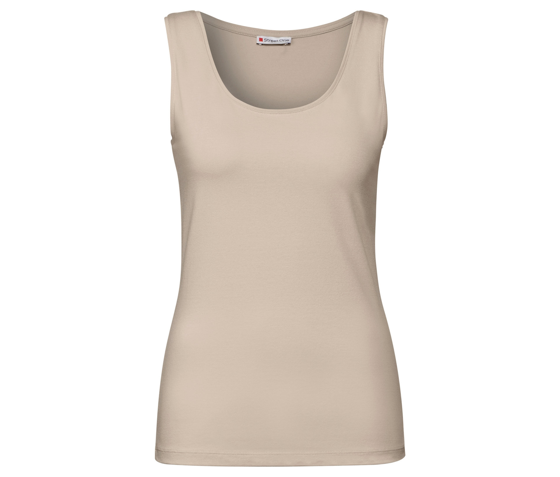 Basic-Top - Damen - Gr. 42 - beige - beige