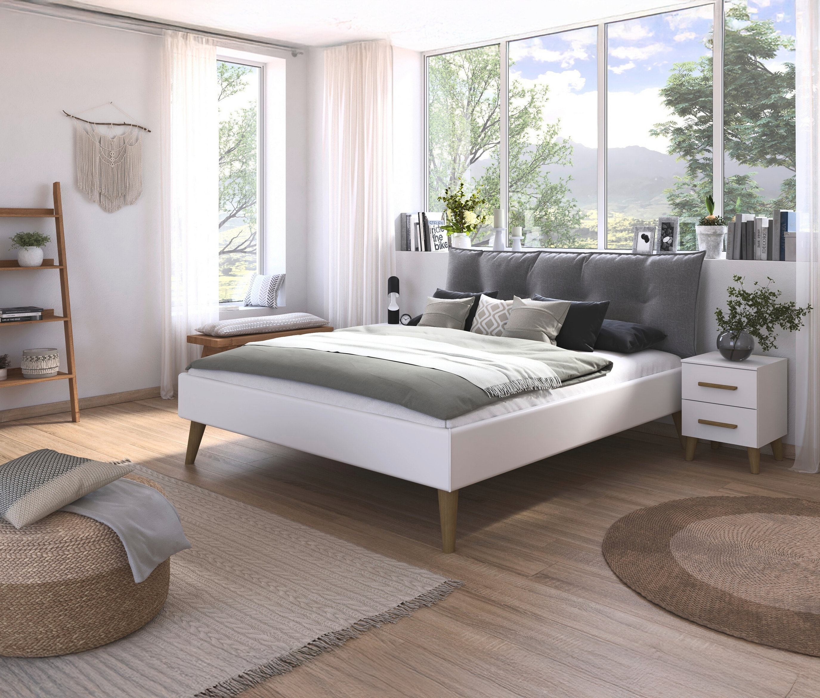 Thumbnail - rauch Bett »Skandi« 180 x 200 cm - 193x219x109cm - braun - Holz