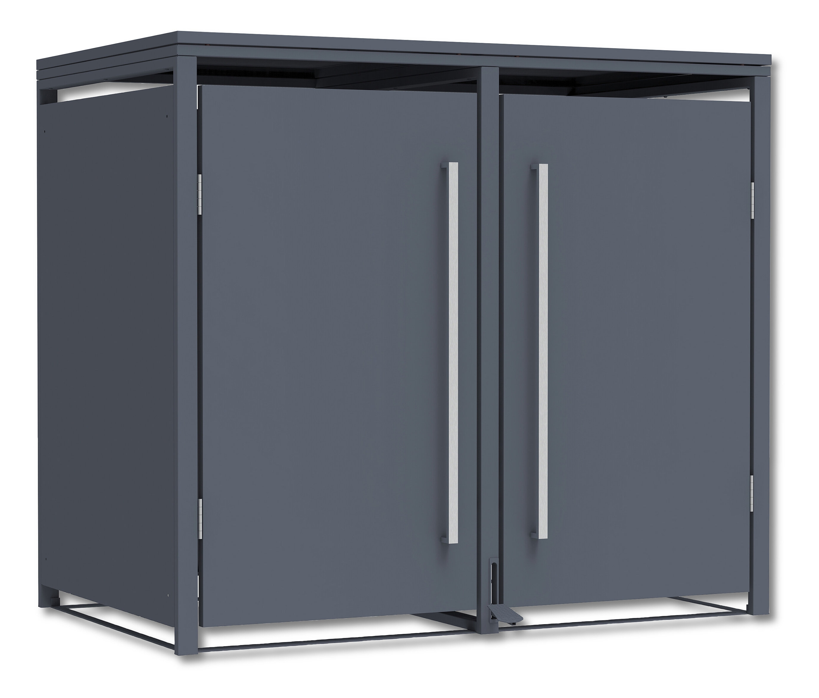 Tchibo - Mülltonnenbox Mit Trethebel Für 2 Mülltonnen á 240 L - 132x80x116cm - Anthrazit - Stahl / Edelstahl
