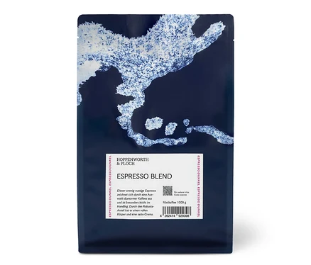 Eine Packung Hoppenworth & Ploch - Espresso Blend - 1 kg Ganze Bohne.