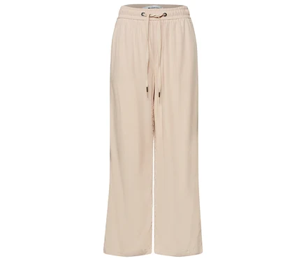 Beige Street One 7/8-Culotte »EMMA« mit elastischem Bund und Kordelzug, flach liegend.