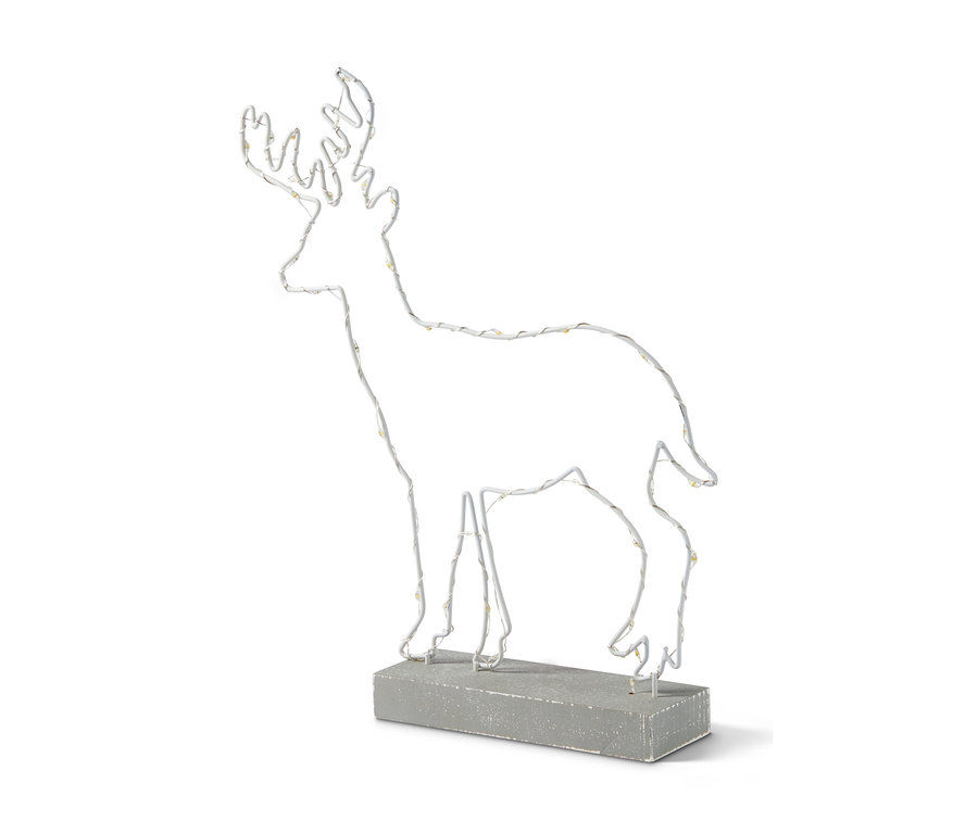 LED-Hirsch auf einem grauen Sockel.