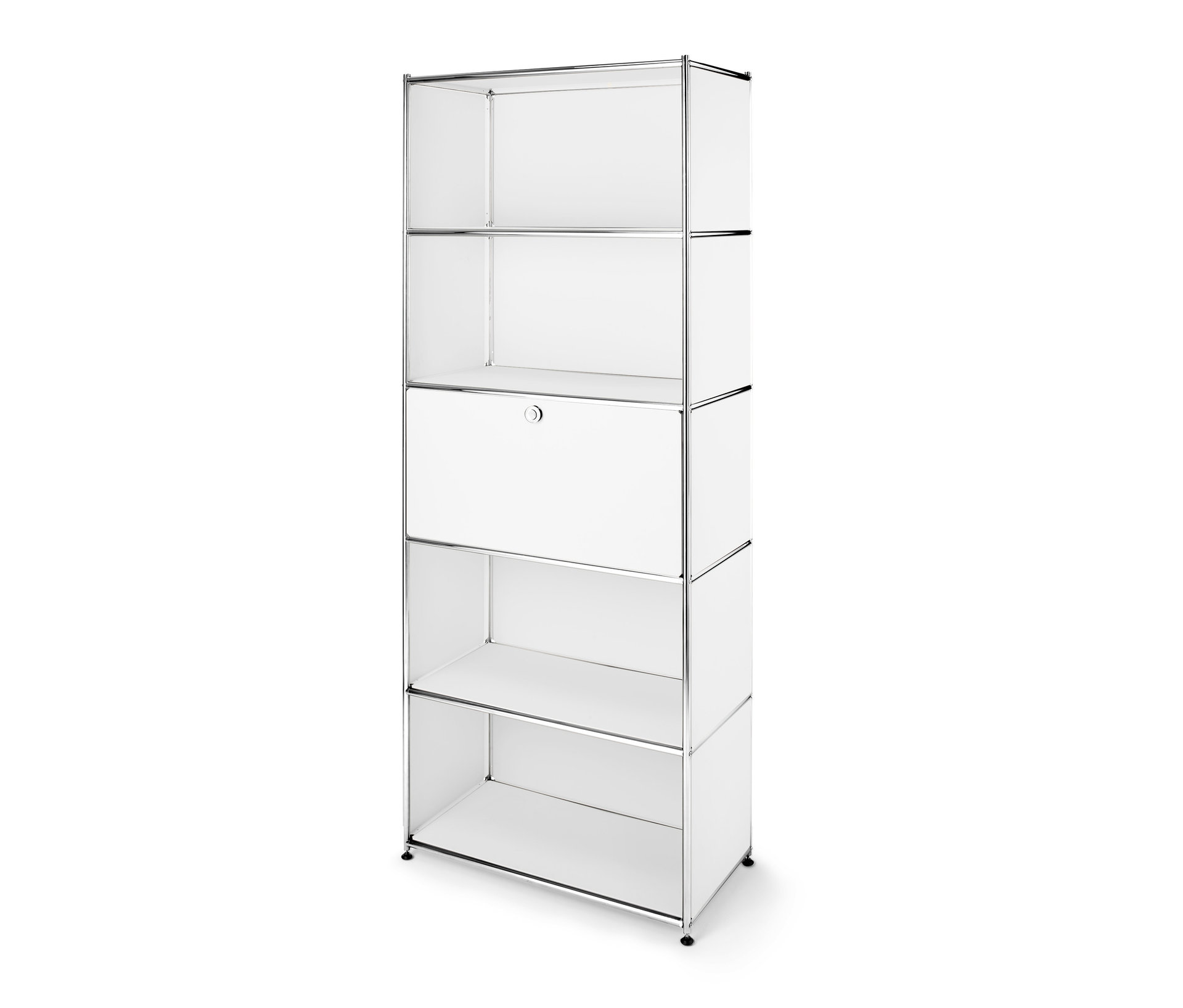 Tchibo - Hohes Regal Metall »Cn3« mit Klappenfach - 77x40x194,5cm - chrom -